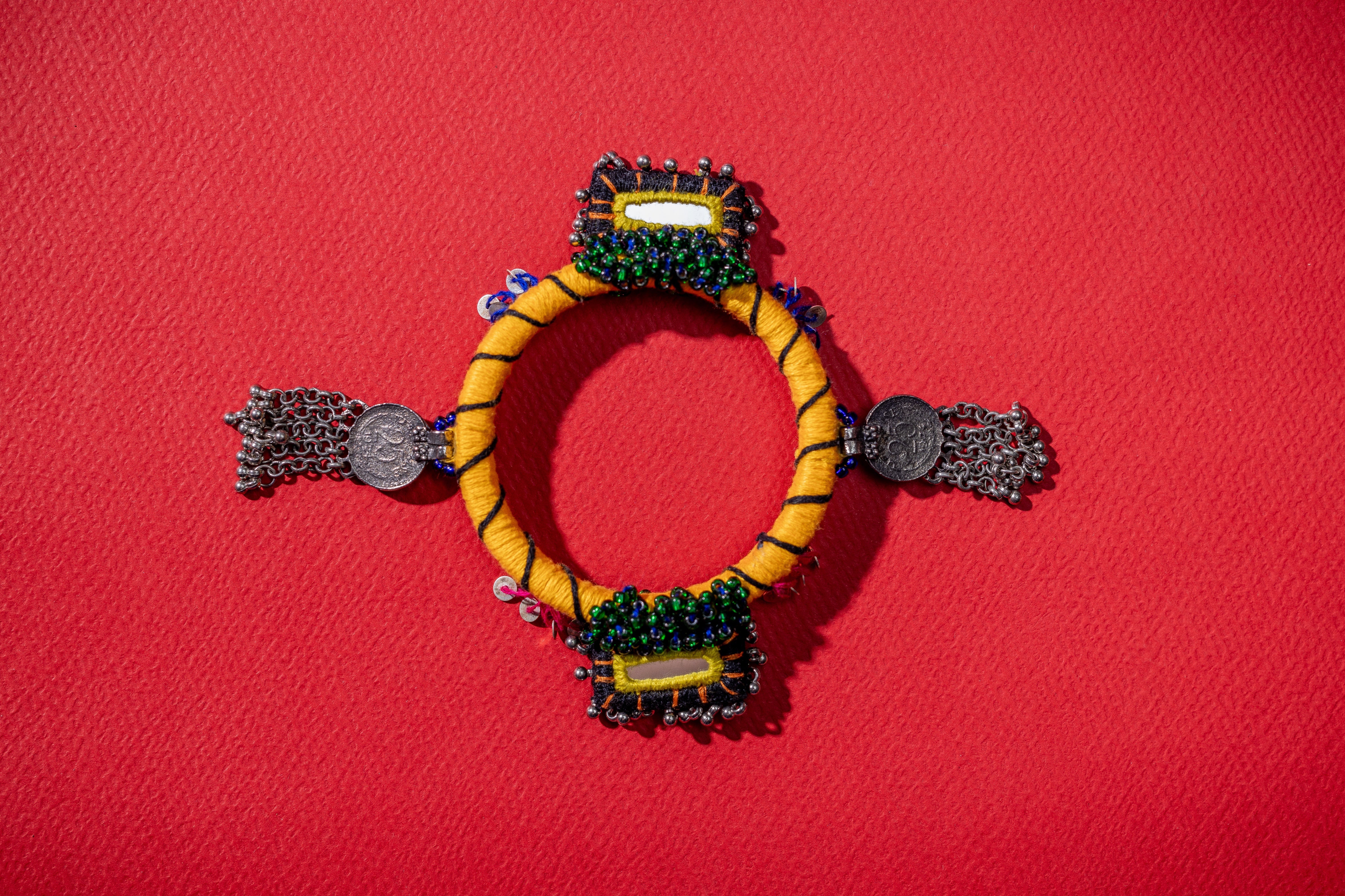 Handcrafted mirror and coin bangle!!