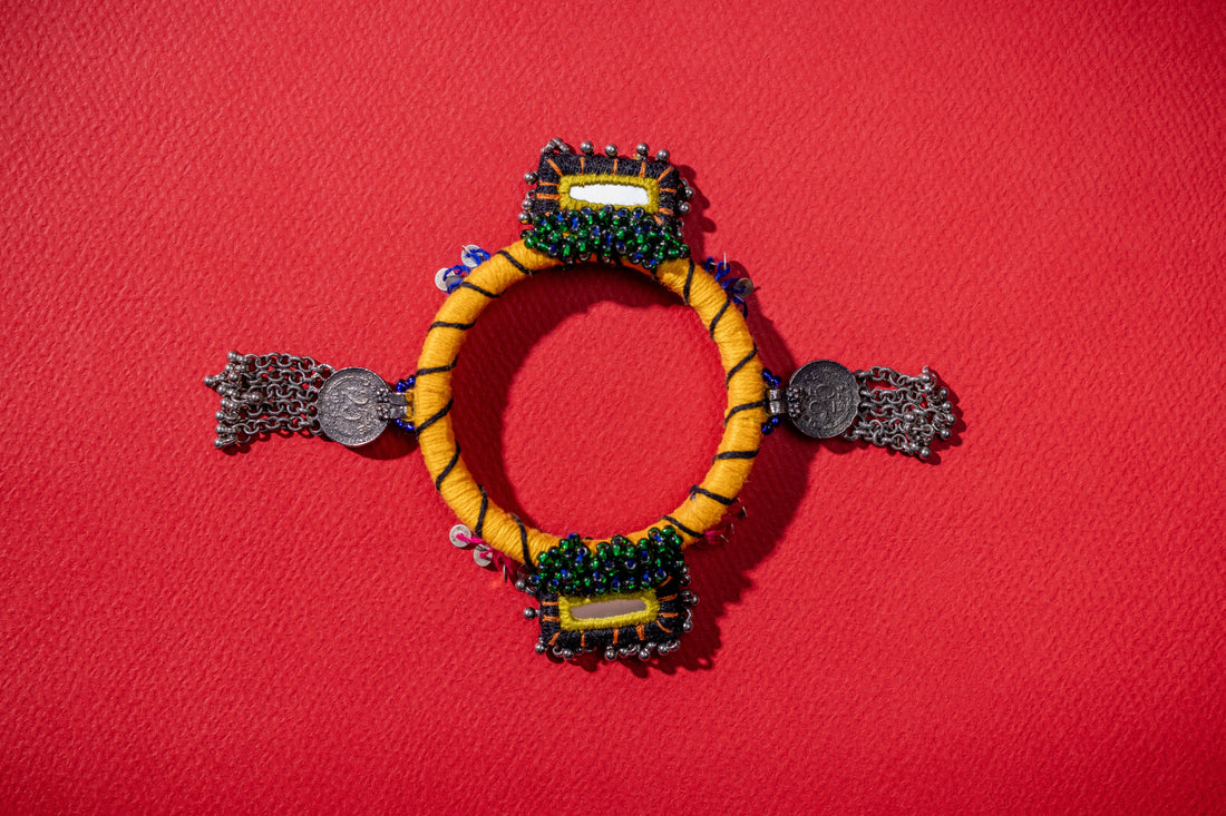 Handcrafted mirror and coin bangle!!