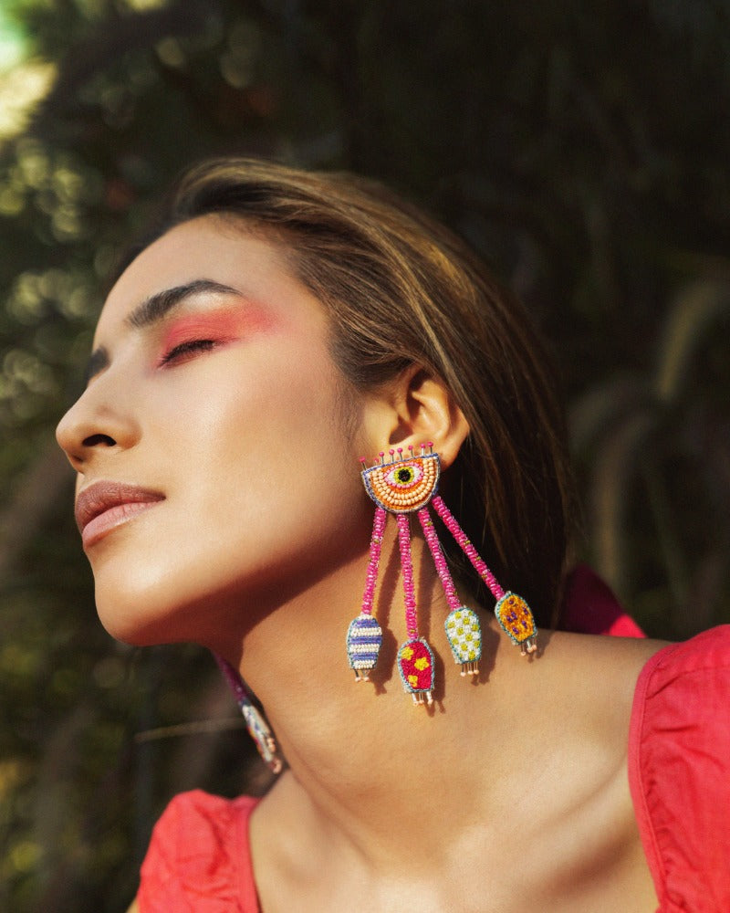 Silenzio! Handmade evil eye earrings