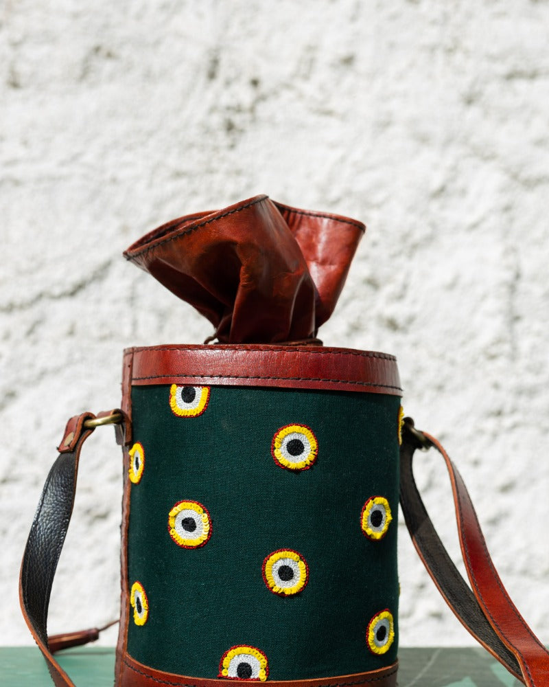 I Spy! Handmade leather potli bag