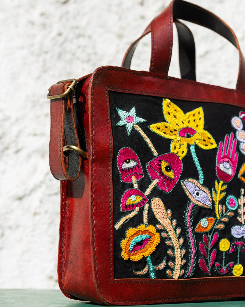 Tambola!! Handcrafted embroidered leather bag