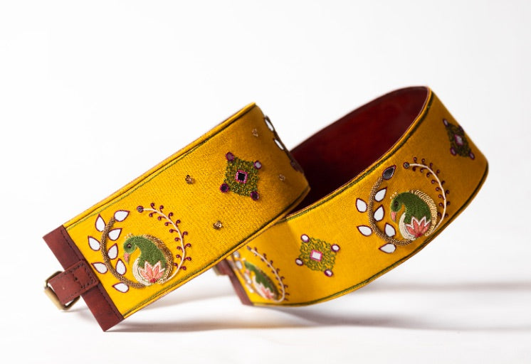 Pictionary handcrafted leather belt