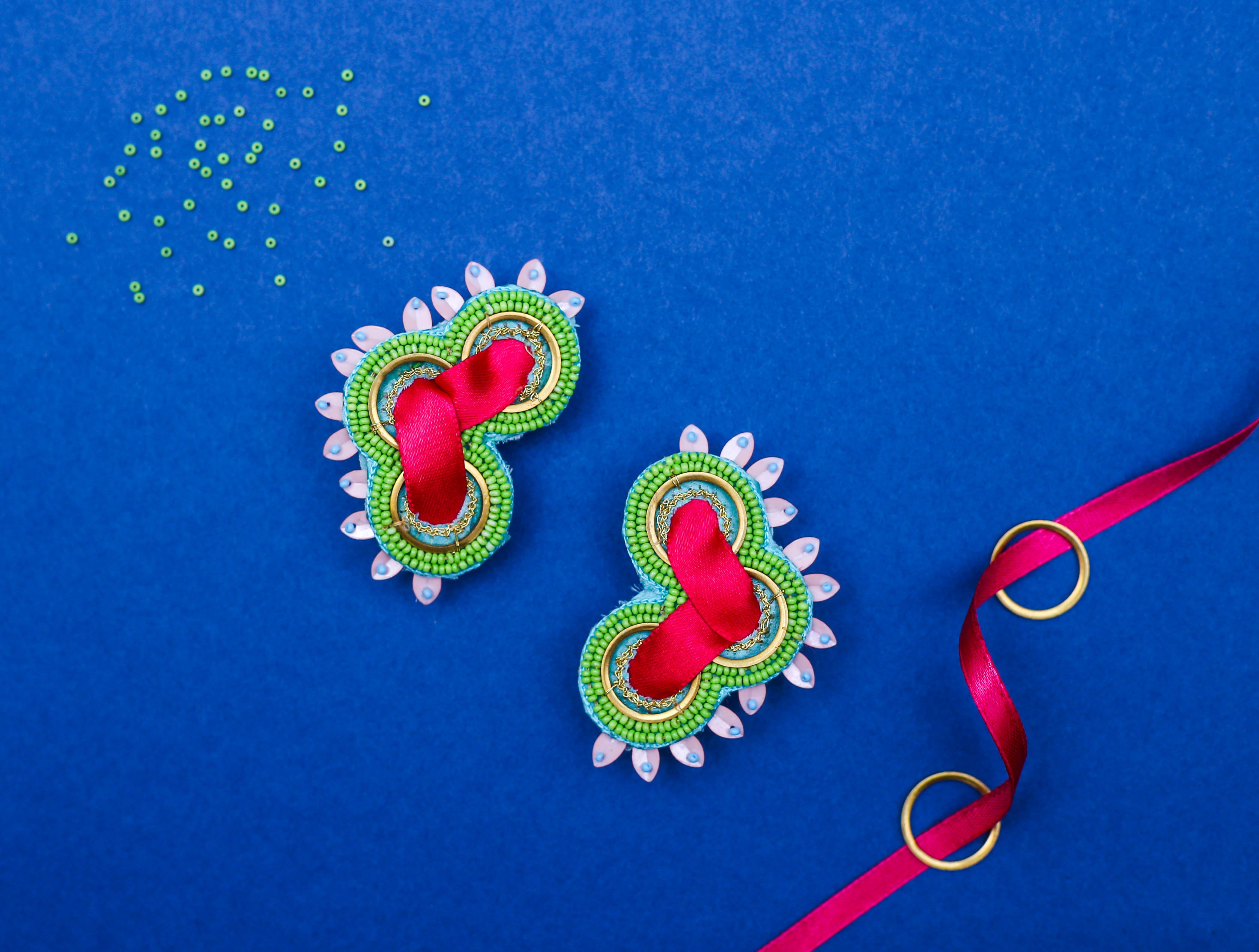 Nougat handmade quirky earrings