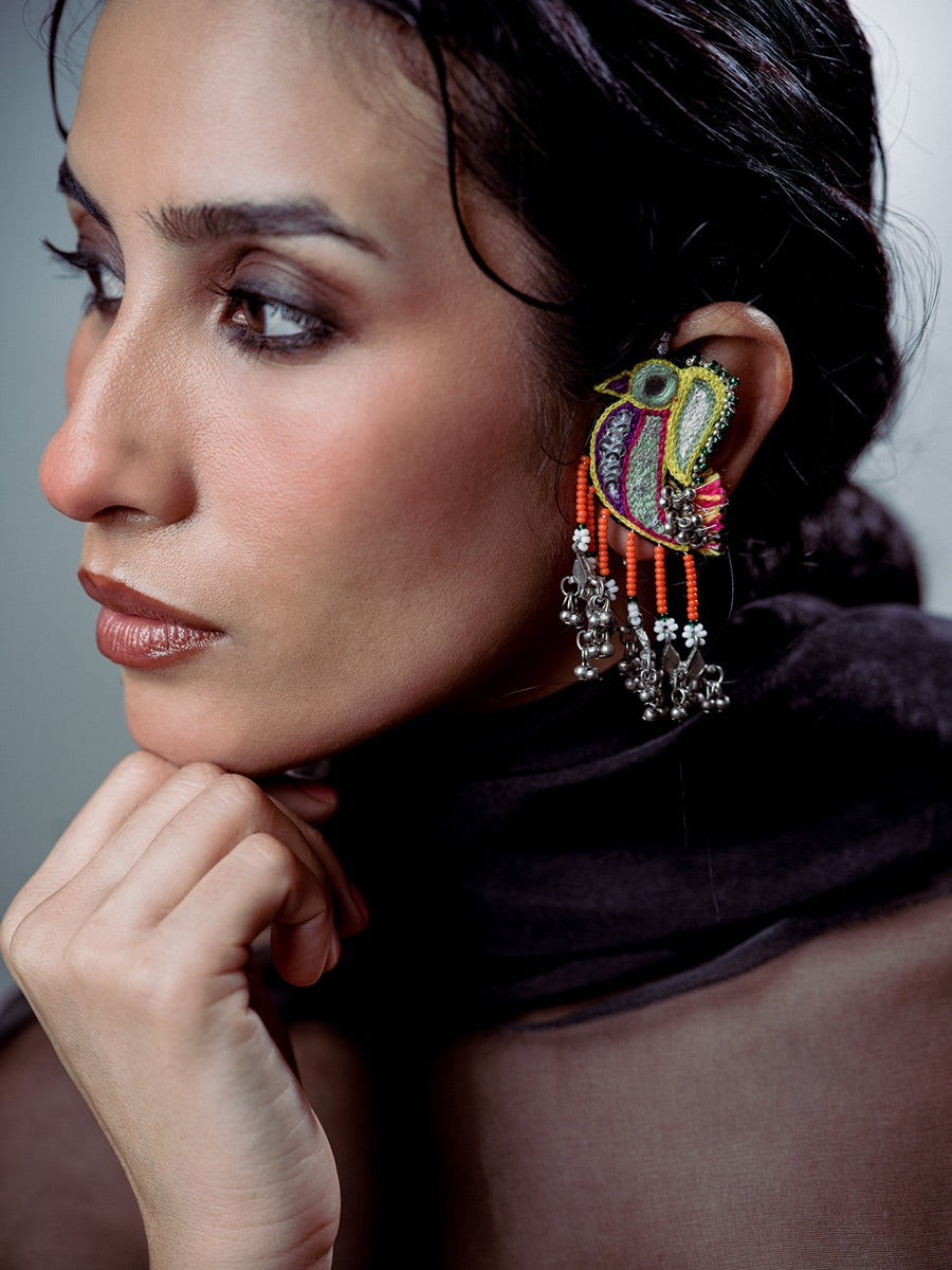 Teniyo!! Handmade traditional sparrow tiny earcuffs!!