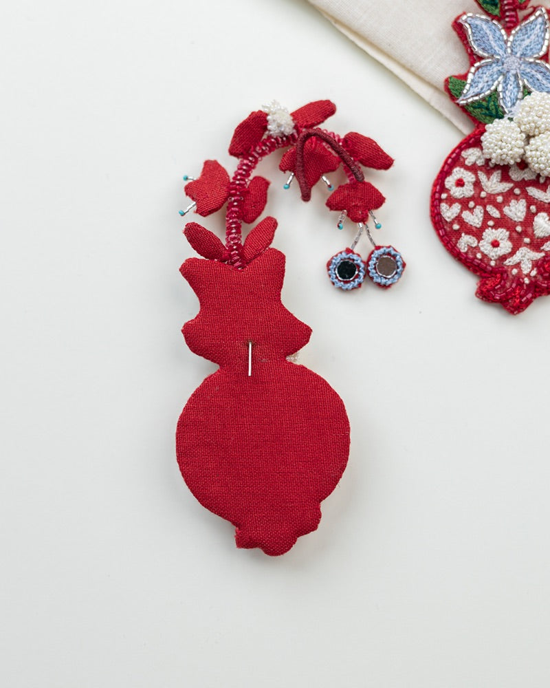 Karishma!! Handcrafted pomegranate embroidered earrings