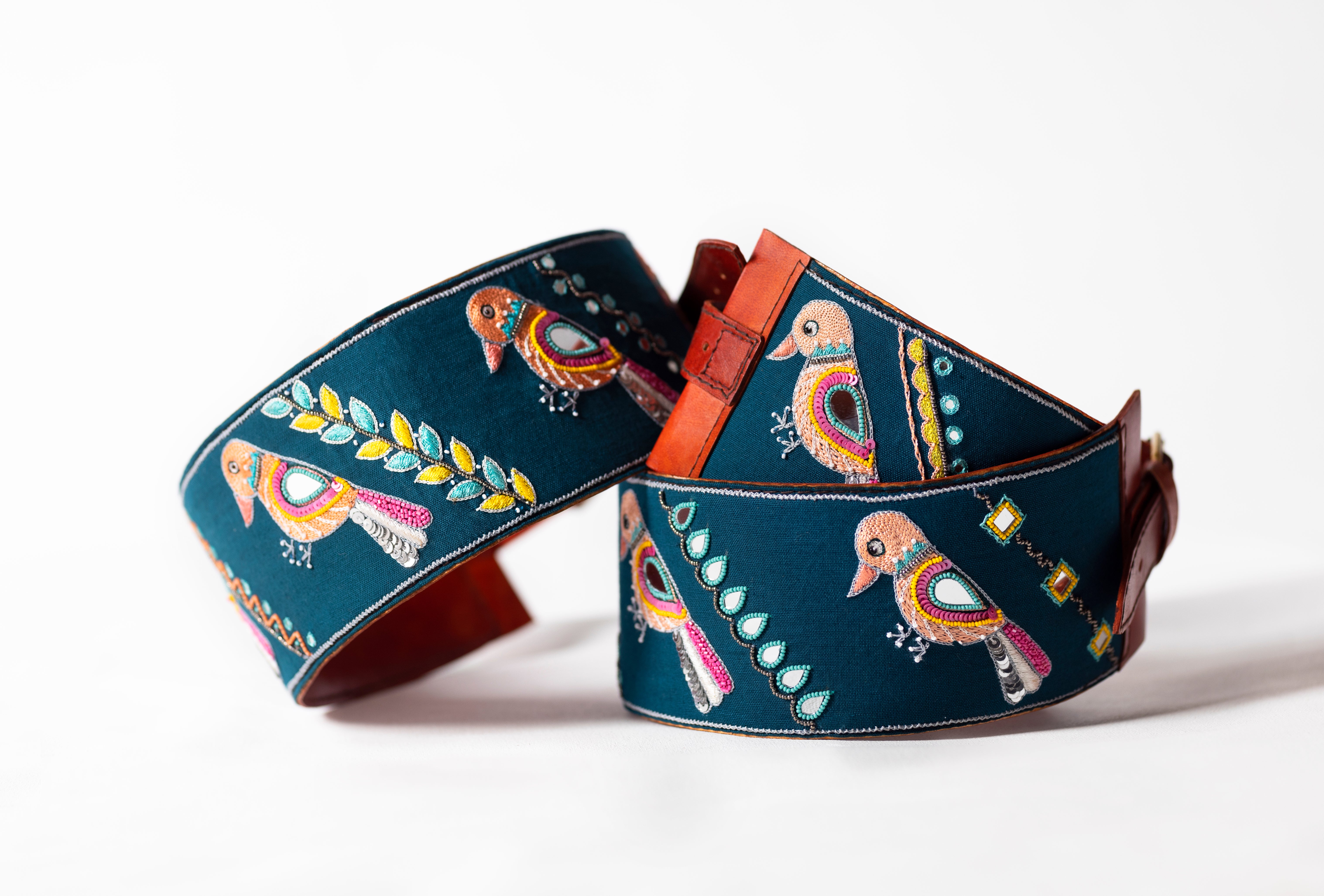 Crossword handcrafted leather belt