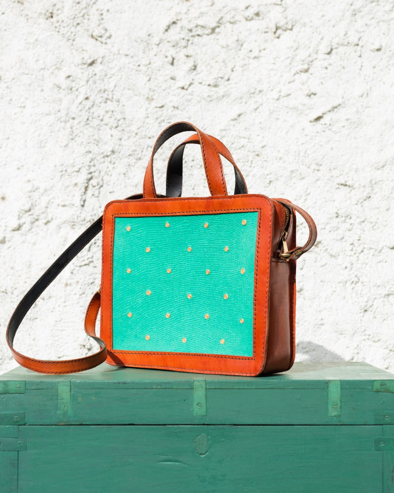 Tambola!! Handcrafted embroidered leather bag