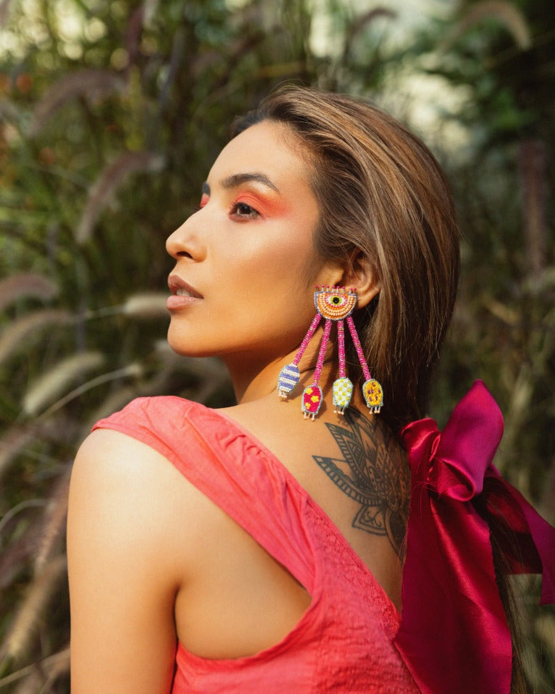 Silenzio! Handmade evil eye earrings