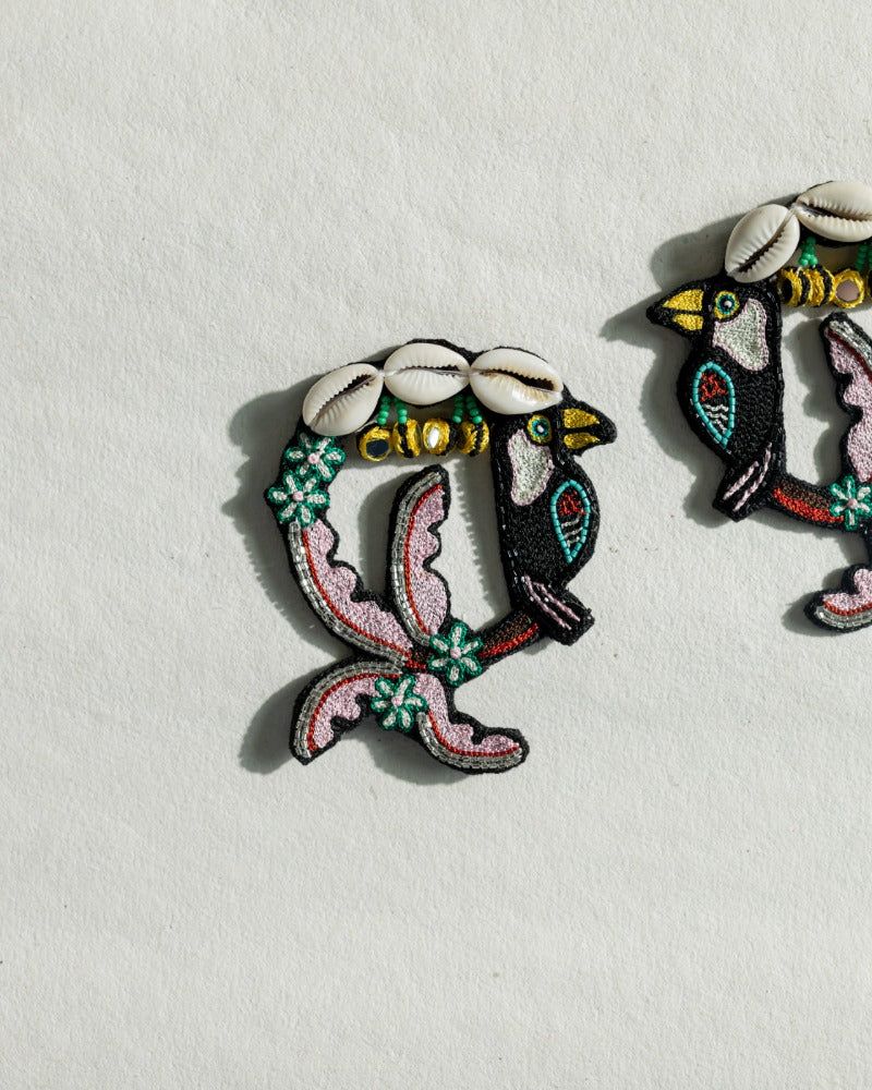 Taharuu handmade birdie earrings