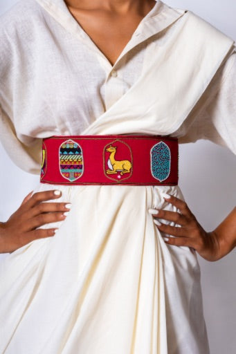 Rummy handcrafted leather belt