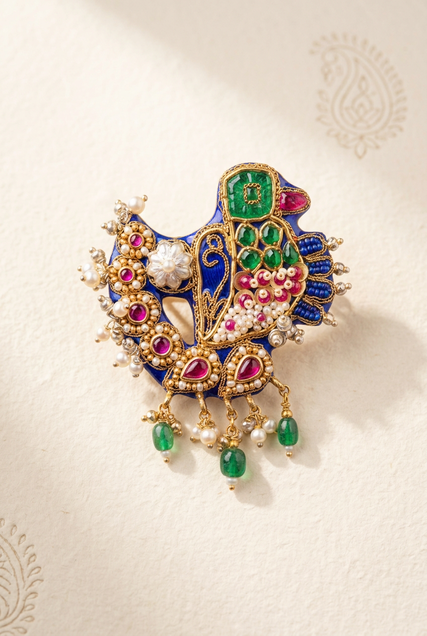 Priyadarshini handcrafted Zardosi sparrow finger Ring!!