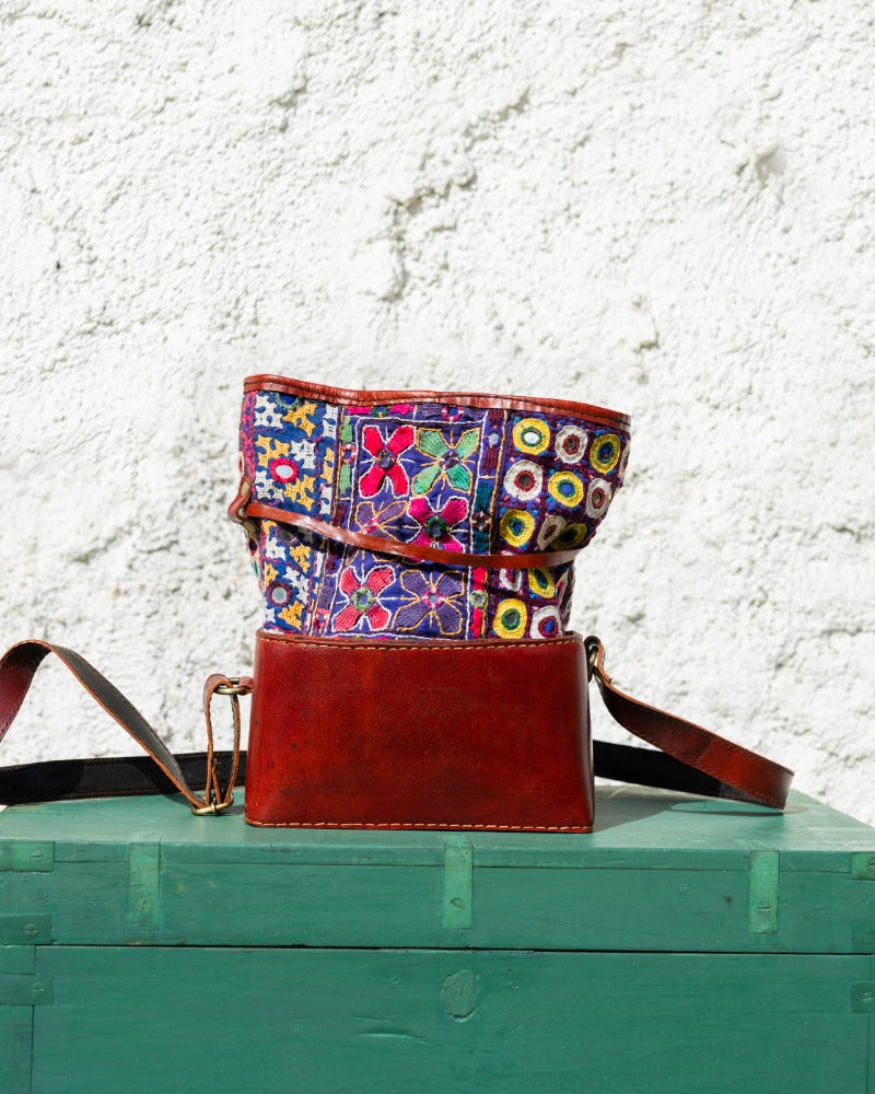 Gamthi potli handcrafted leather bag (rectangle)