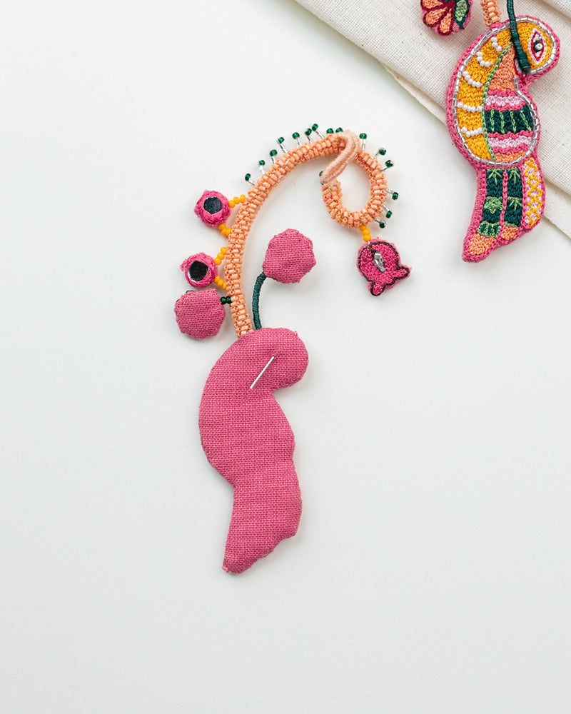 Raveena!! Handcrafted sparrow embroidered earcuffs