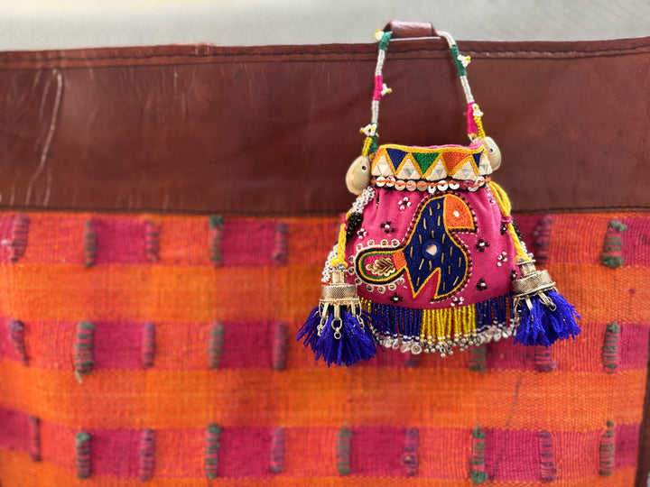 Peacock embroidery Coin and Airpod Potli Purse!!