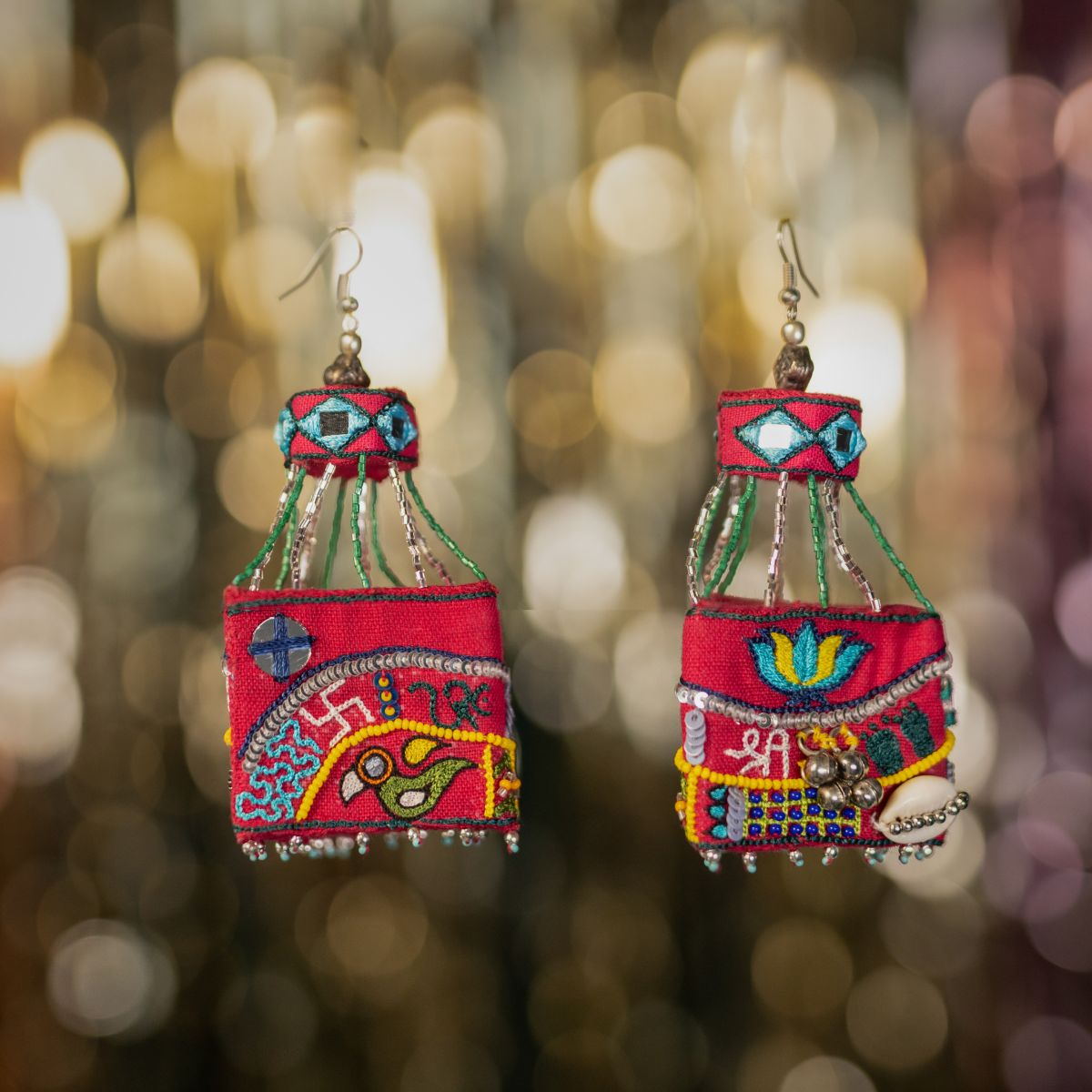 Rooh Afza handmade potli earrings