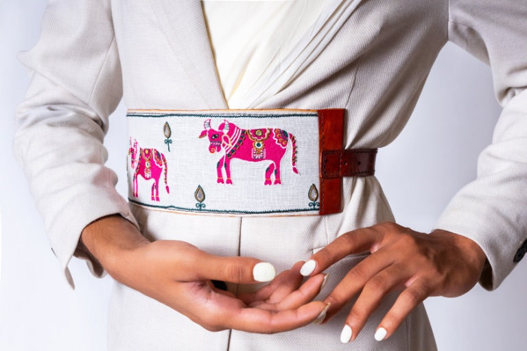 Sudoku!! Handcrafted embroidered leather belt