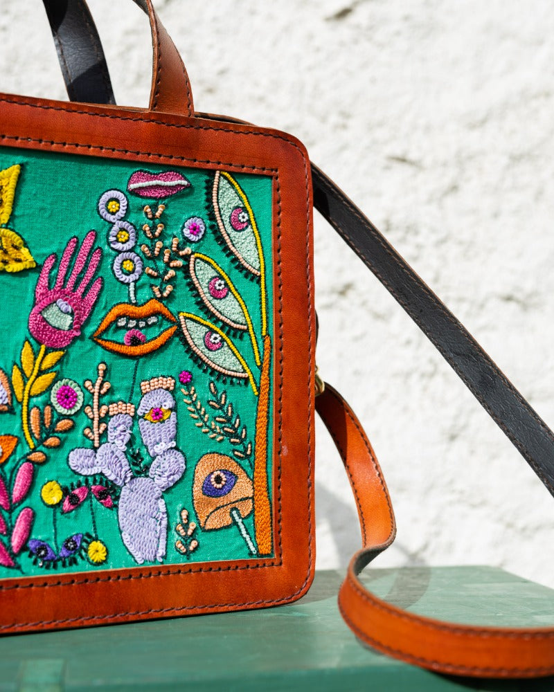 Tambola!! Handcrafted embroidered leather bag