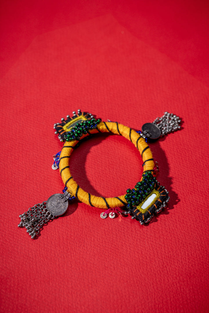 Handcrafted mirror and coin bangle!!