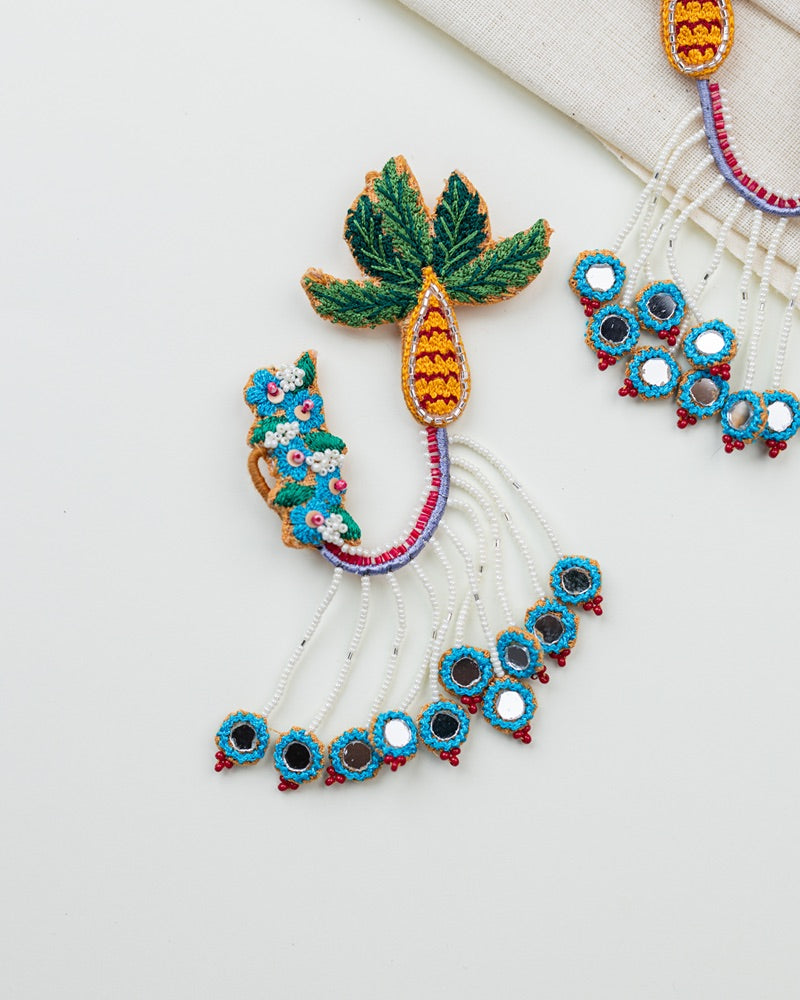 Shilpa!! Handcrafted coconut tree embroidered earcuff
