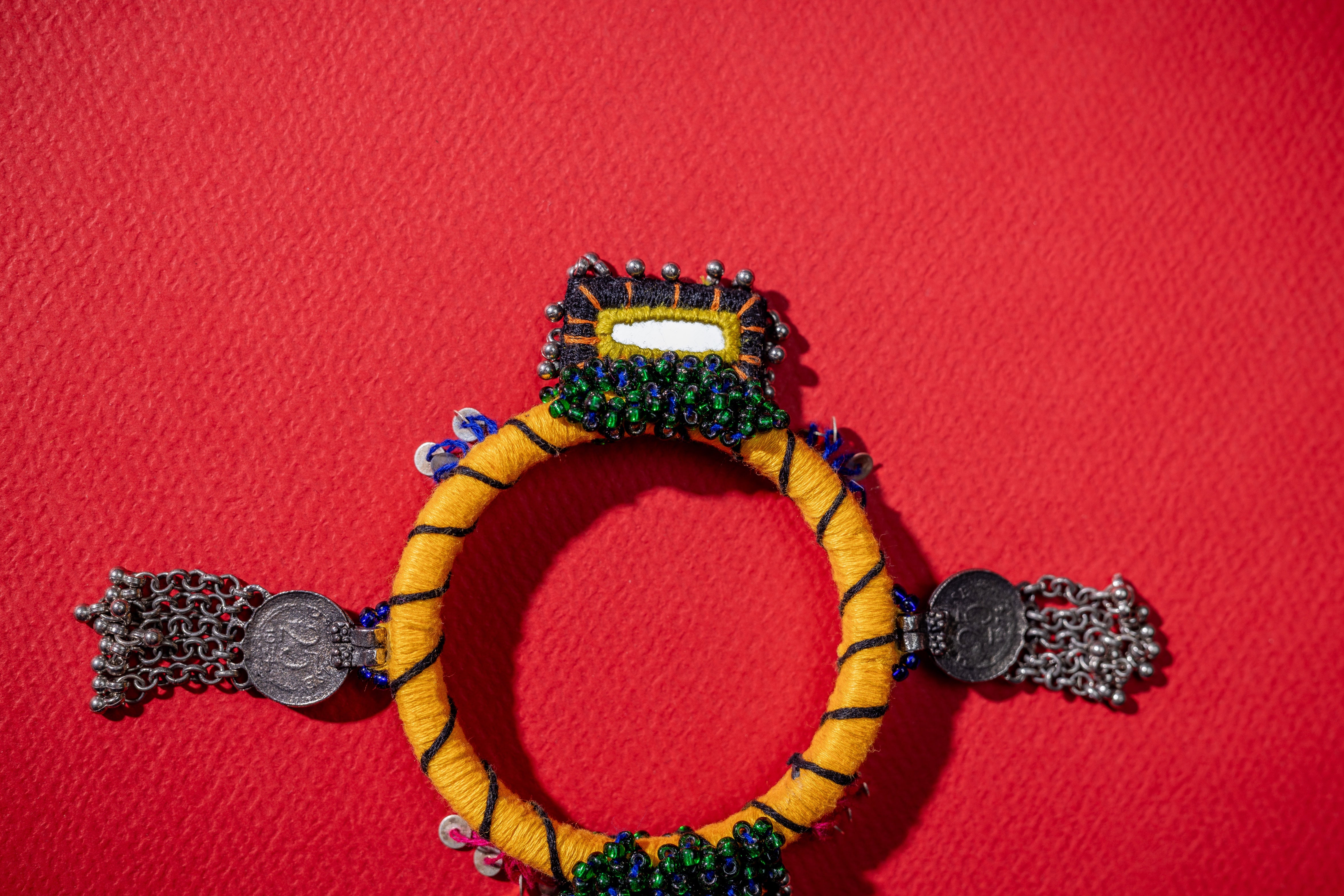 Handcrafted mirror and coin bangle!!