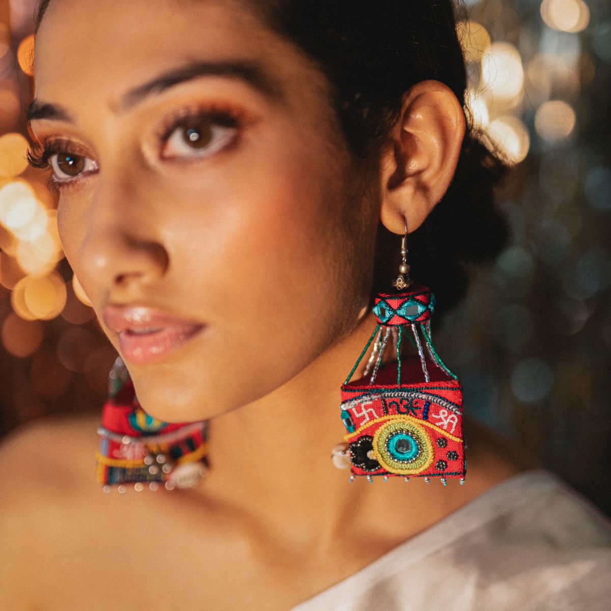 Rooh Afza handmade potli earrings
