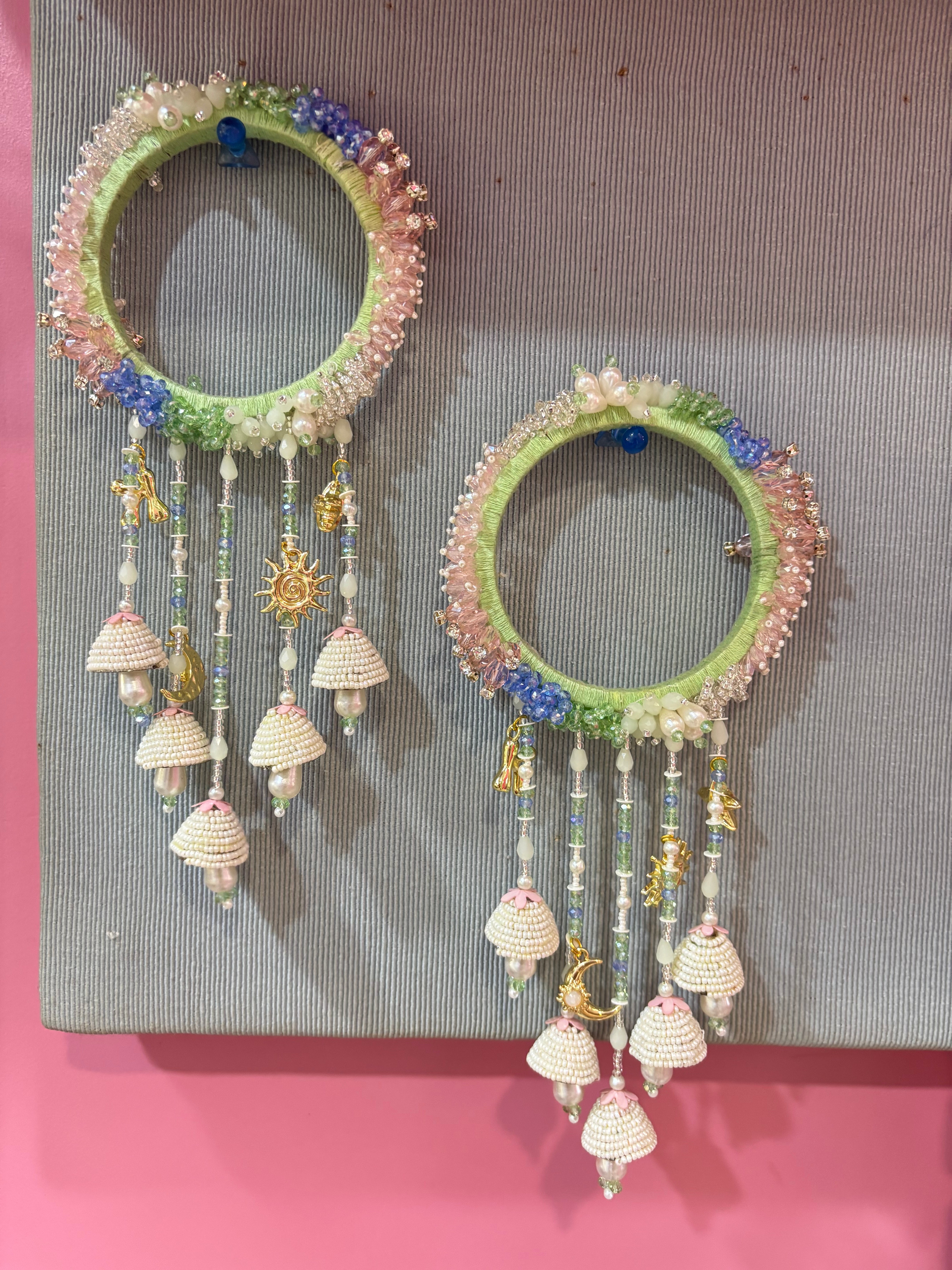 Handcrafted crystals and pearl Kalira bangles!!