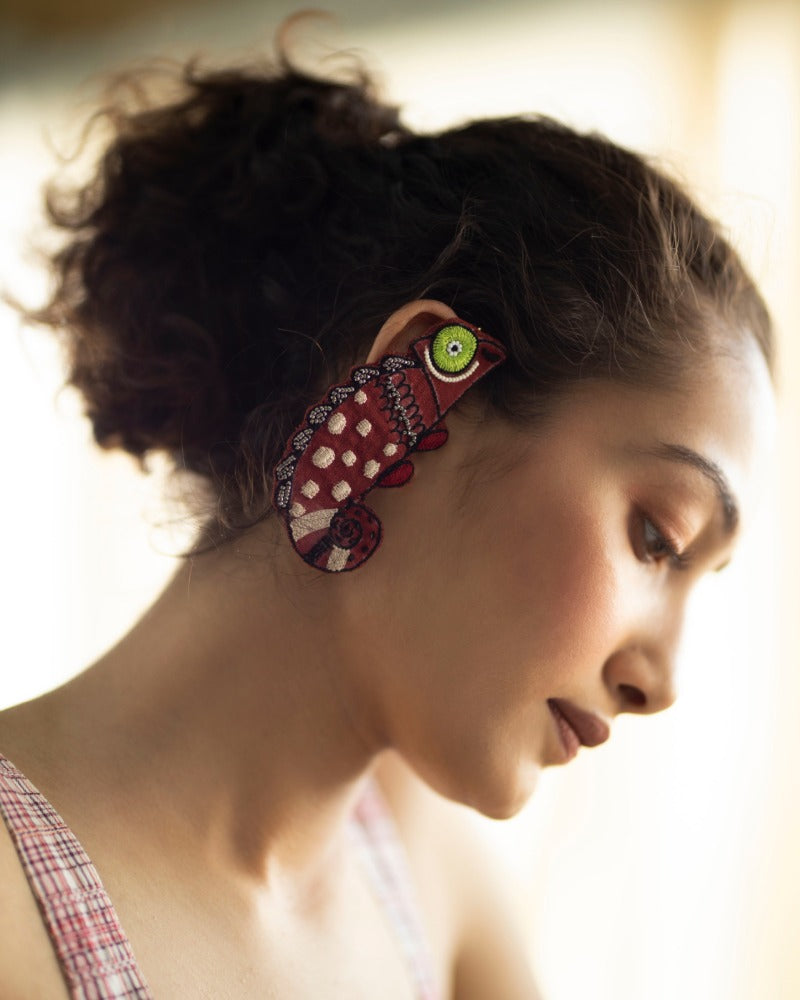 Chill Pill! Handmade chameleon earrings