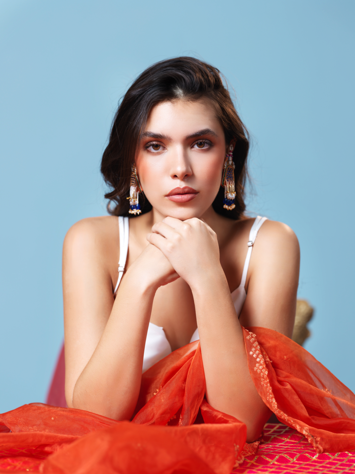 Radhika- Zardosi embroidered earrings with Peacock motifs!!
