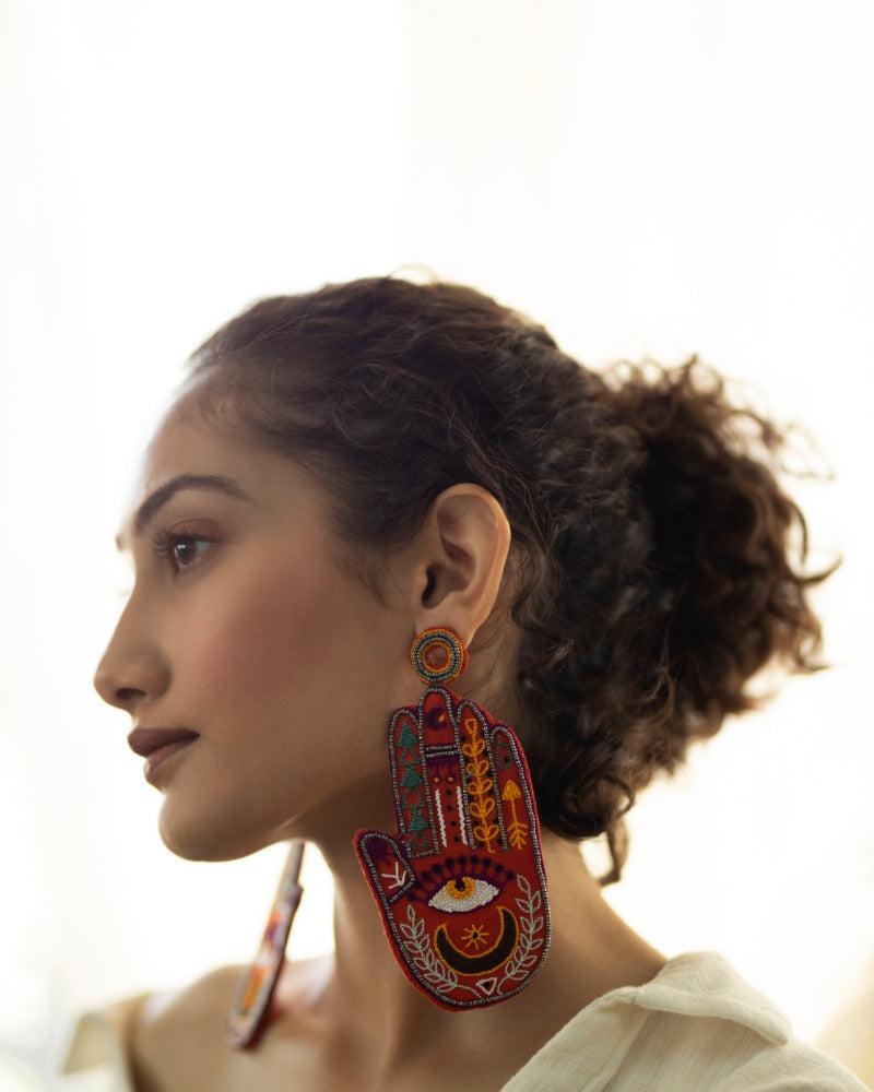 Talk To My Hand!! Handmade hamsa earrings