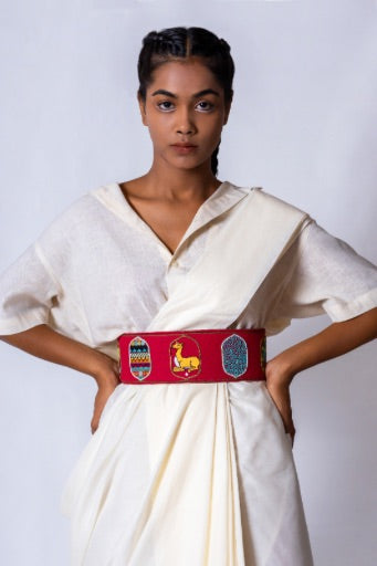 Rummy handcrafted leather belt