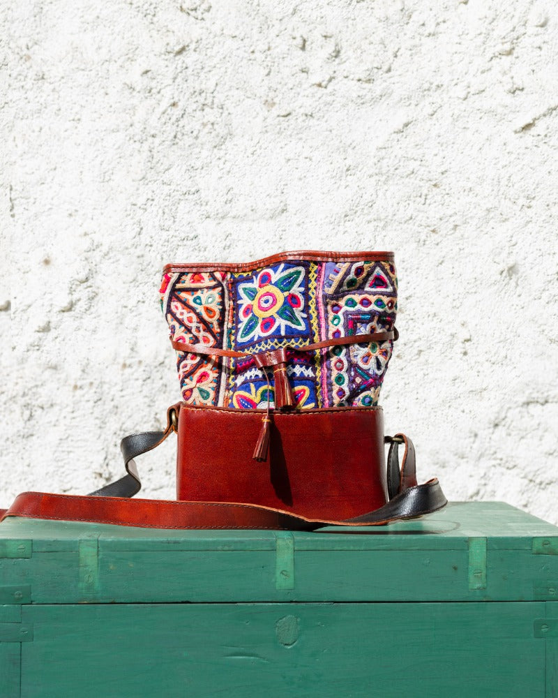 Gamthi potli handcrafted leather bag (rectangle)