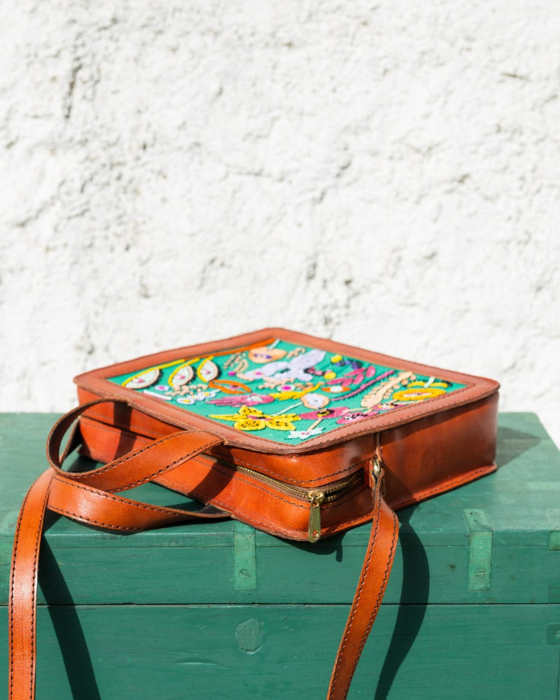 Tambola!! Handcrafted embroidered leather bag