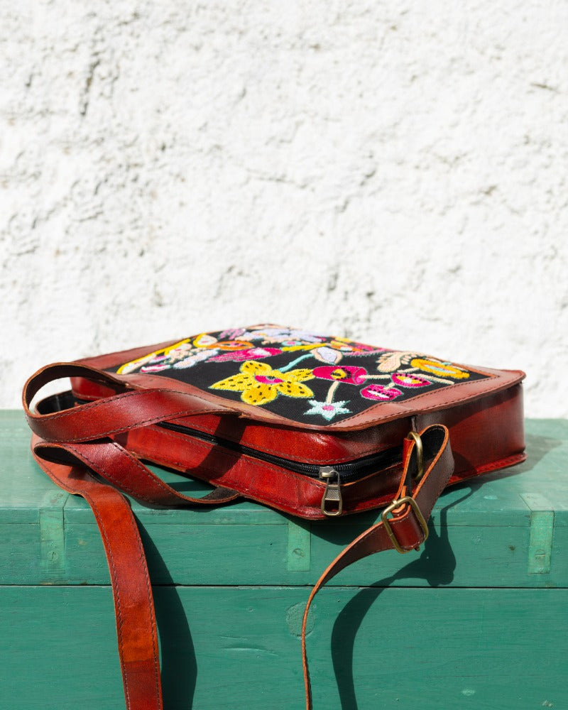Tambola!! Handcrafted embroidered leather bag