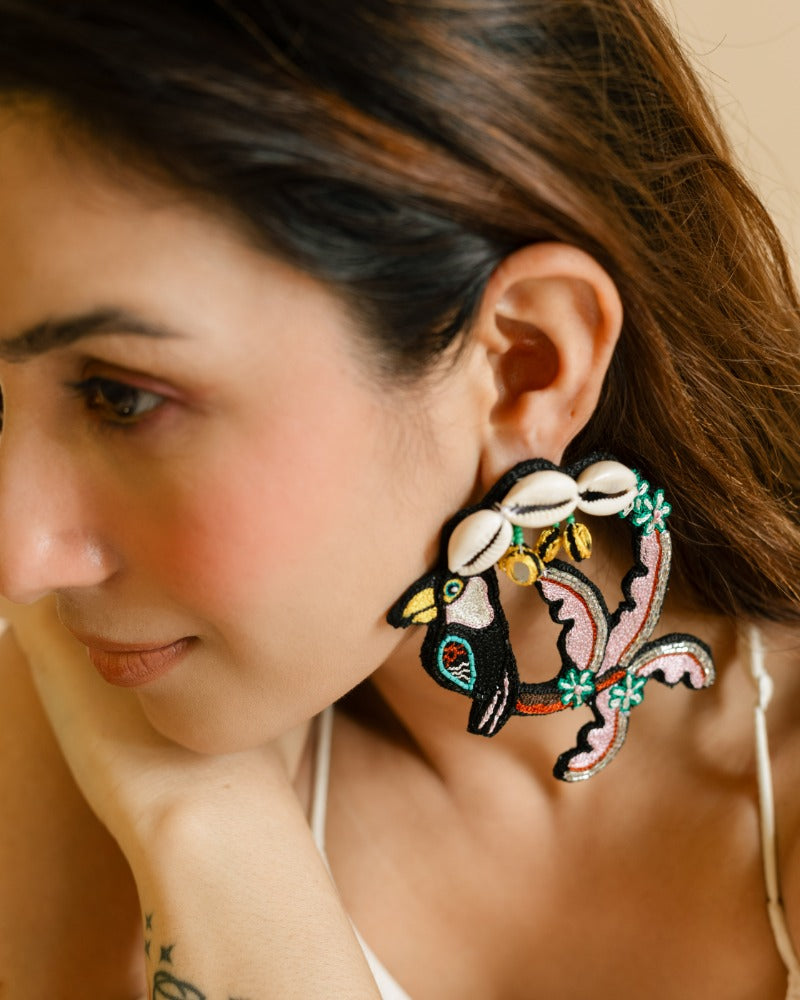 Taharuu handmade birdie earrings