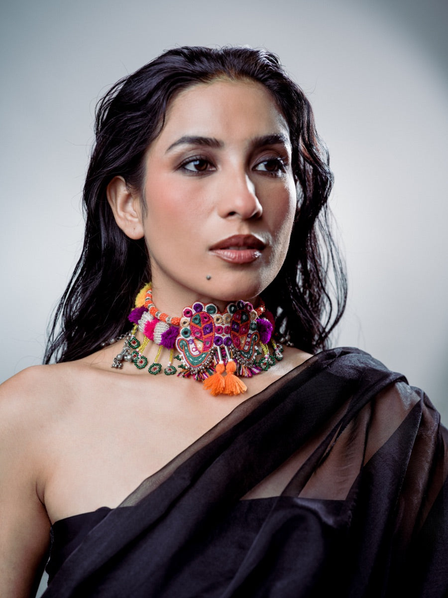 Leela Laher!! Handcrafed traditional 2 peacock choker!!