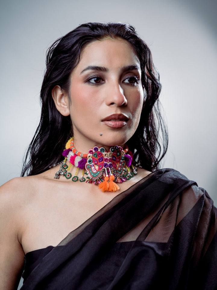 Leela Laher!! Handcrafed traditional 2 peacock choker!!