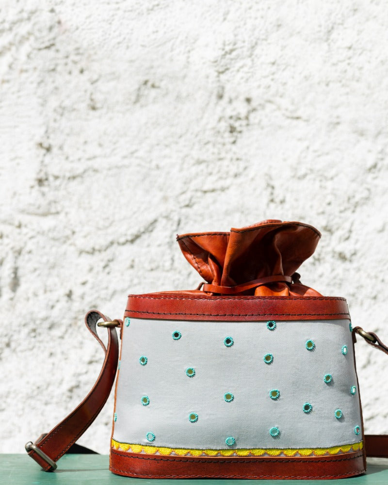 Rasna! Handmade potli leather bag