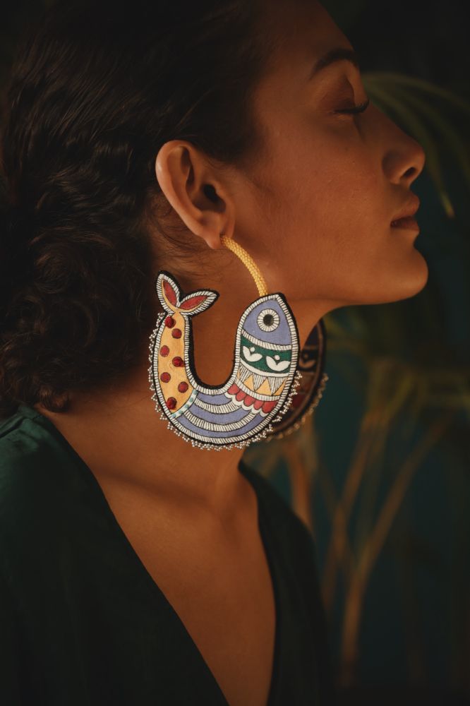 Oh Fish!! Handmade hoop earrings