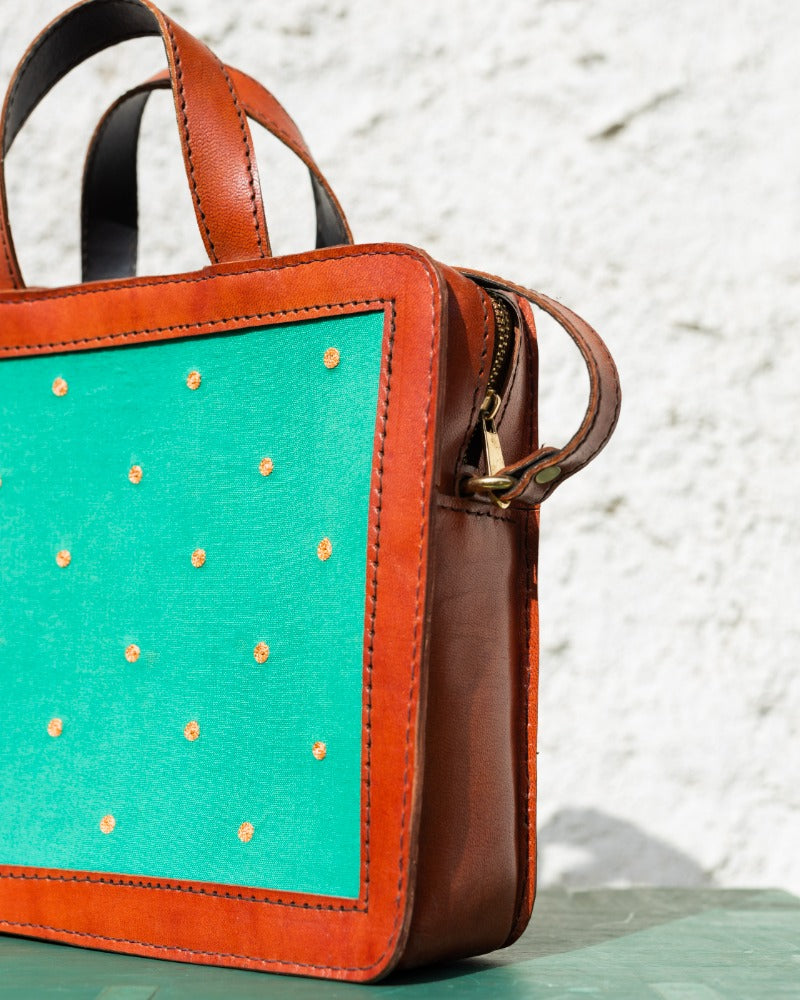 Tambola!! Handcrafted embroidered leather bag