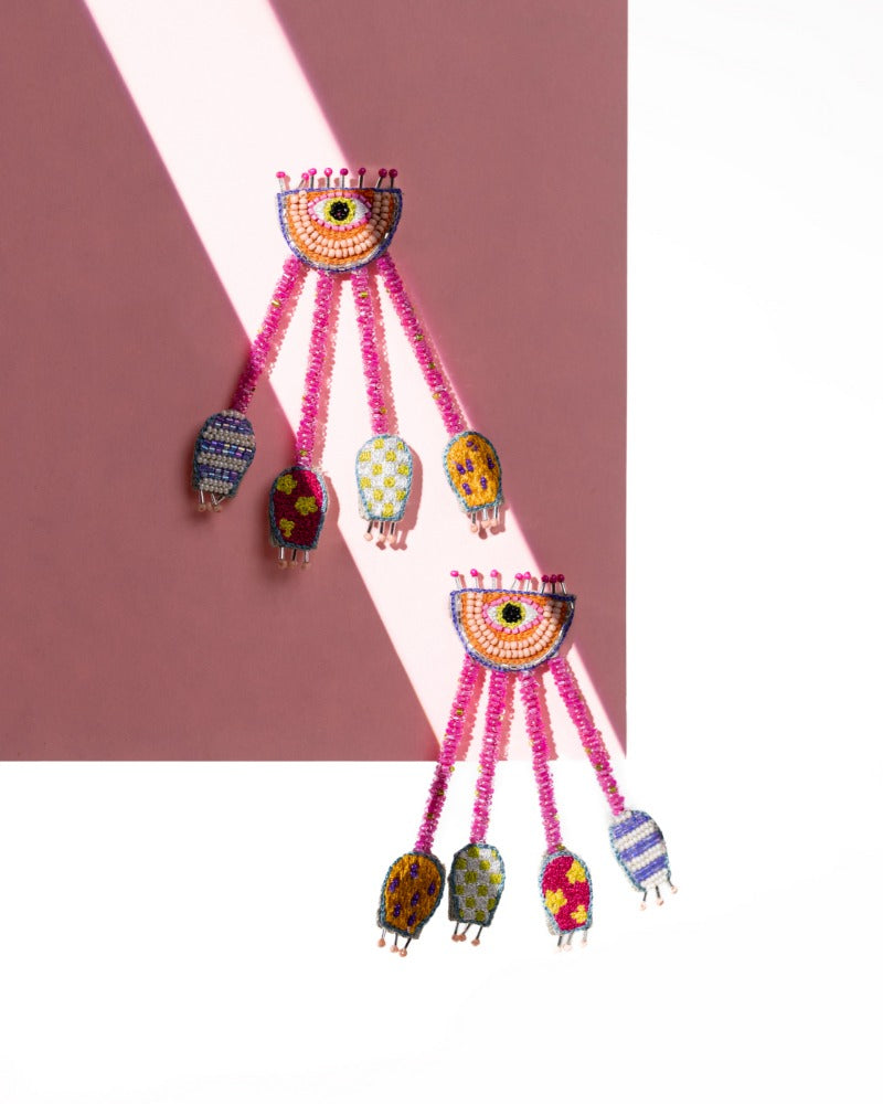 Silenzio! Handmade evil eye earrings