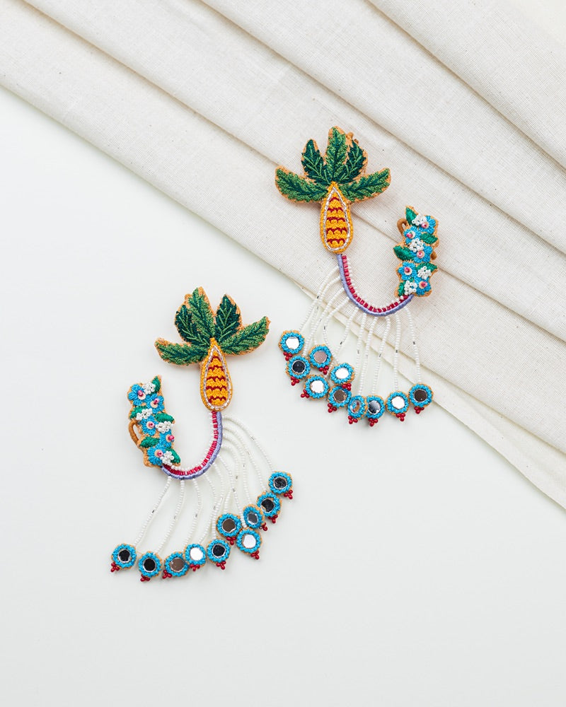 Shilpa!! Handcrafted coconut tree embroidered earcuff