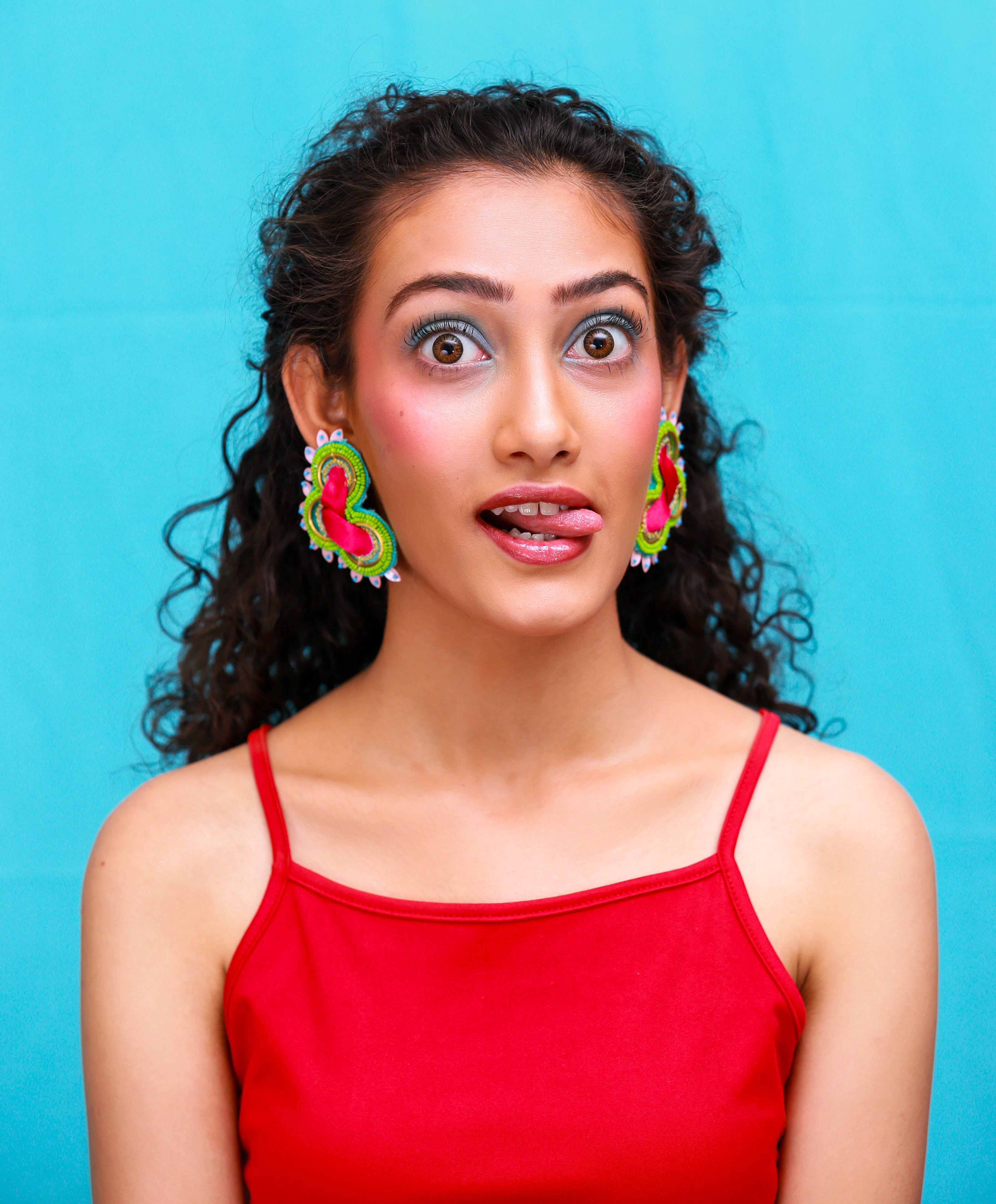 Nougat handmade quirky earrings