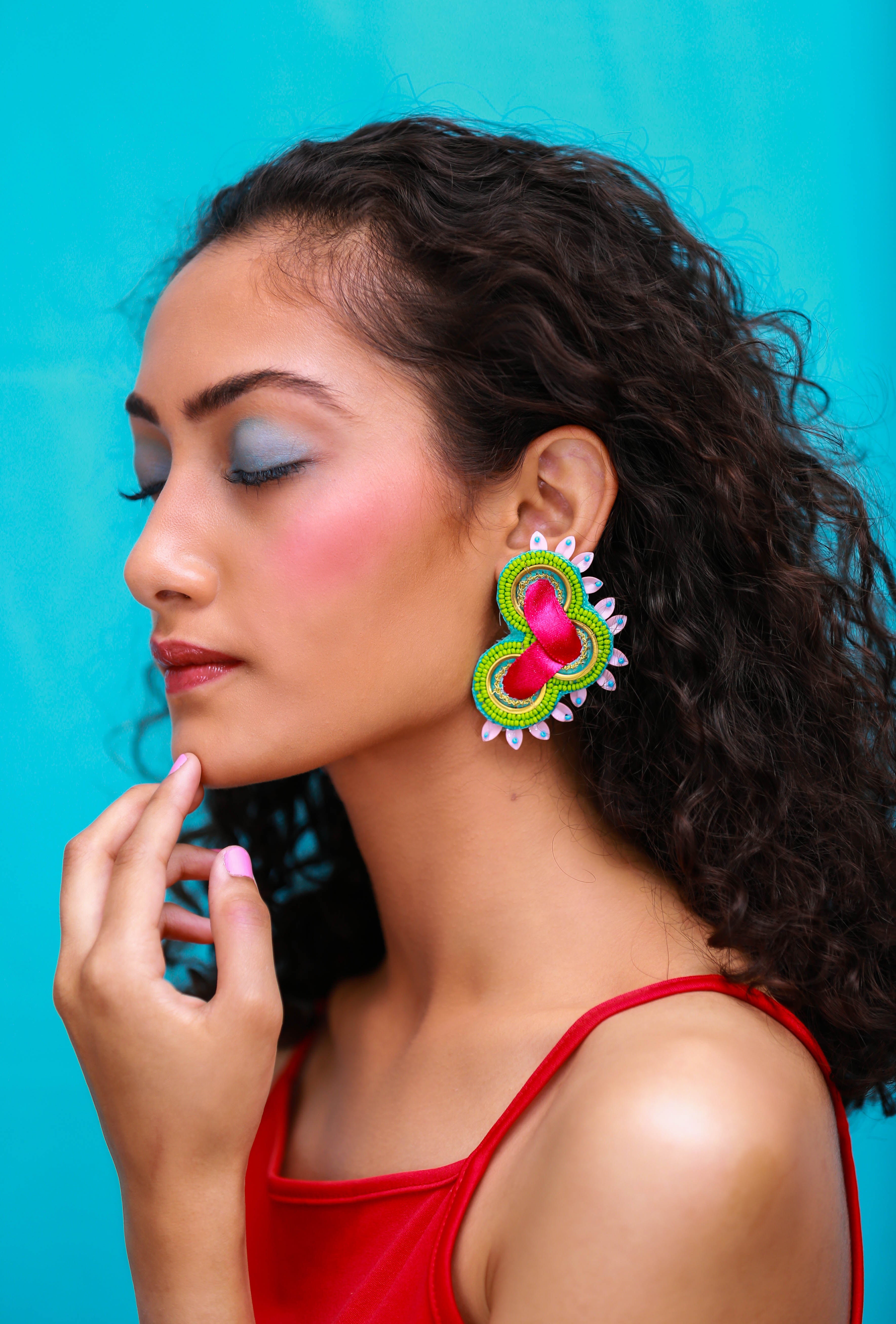 Nougat handmade quirky earrings