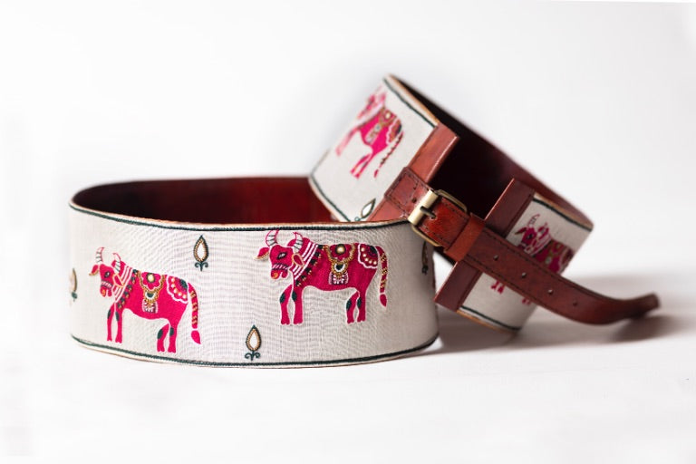 Sudoku!! Handcrafted embroidered leather belt