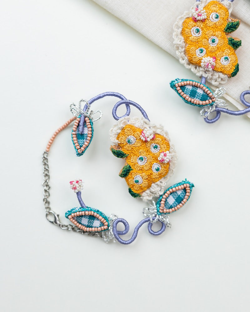 Juhi!! Handcrafted embroidered floral earcuffs