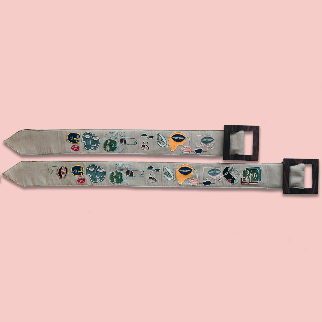 Scrabble! Handcrafted embroidered belt