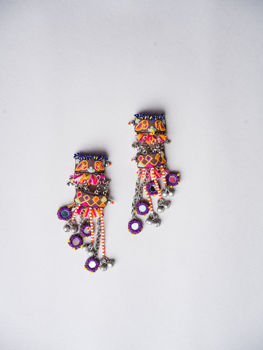 Luchhi!! Handcrafted traditional embroidery sparrow earcuffs