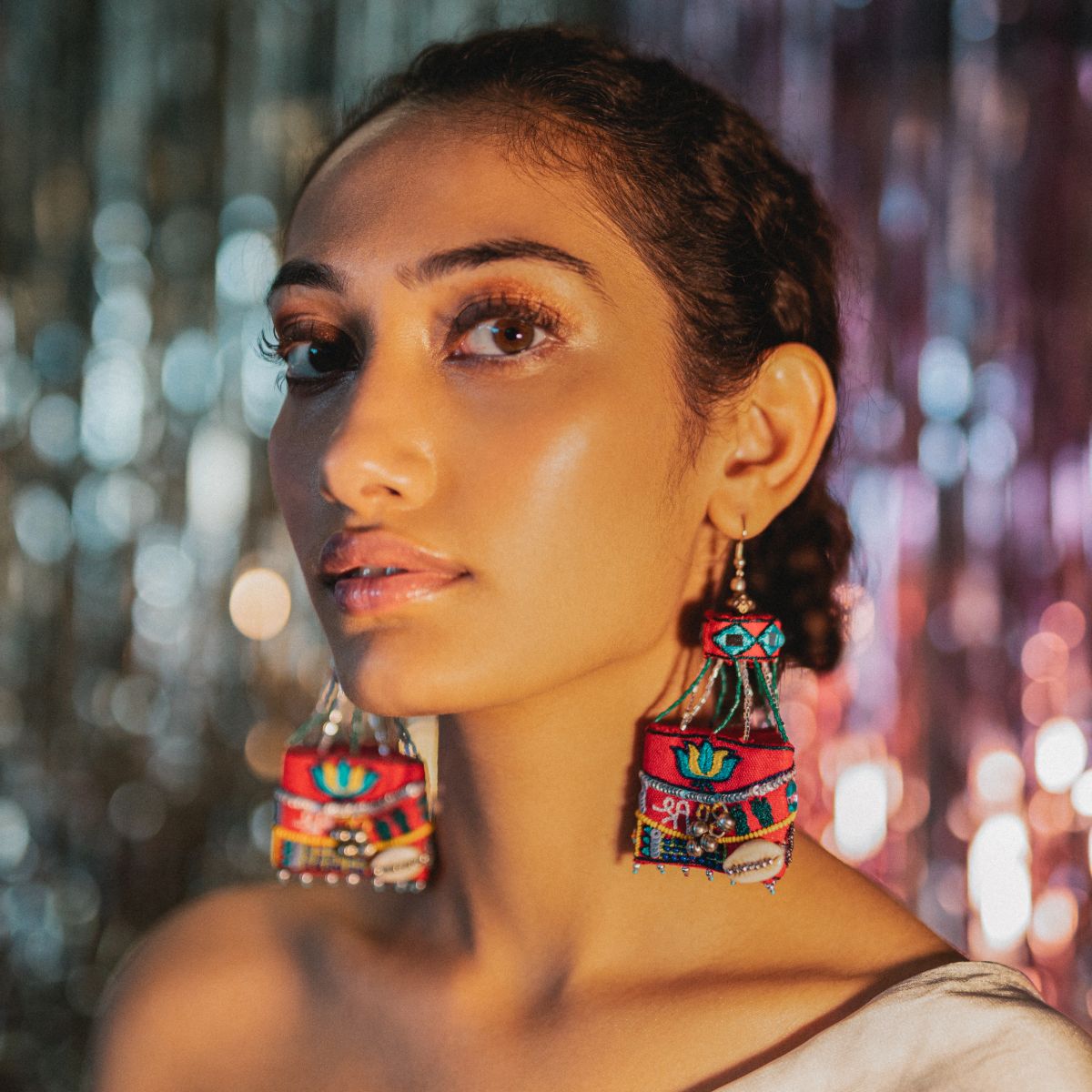 Rooh Afza handmade potli earrings