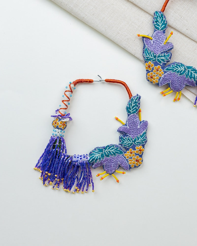 Urmila!! Handcrafted floral embroidered hoop earrings