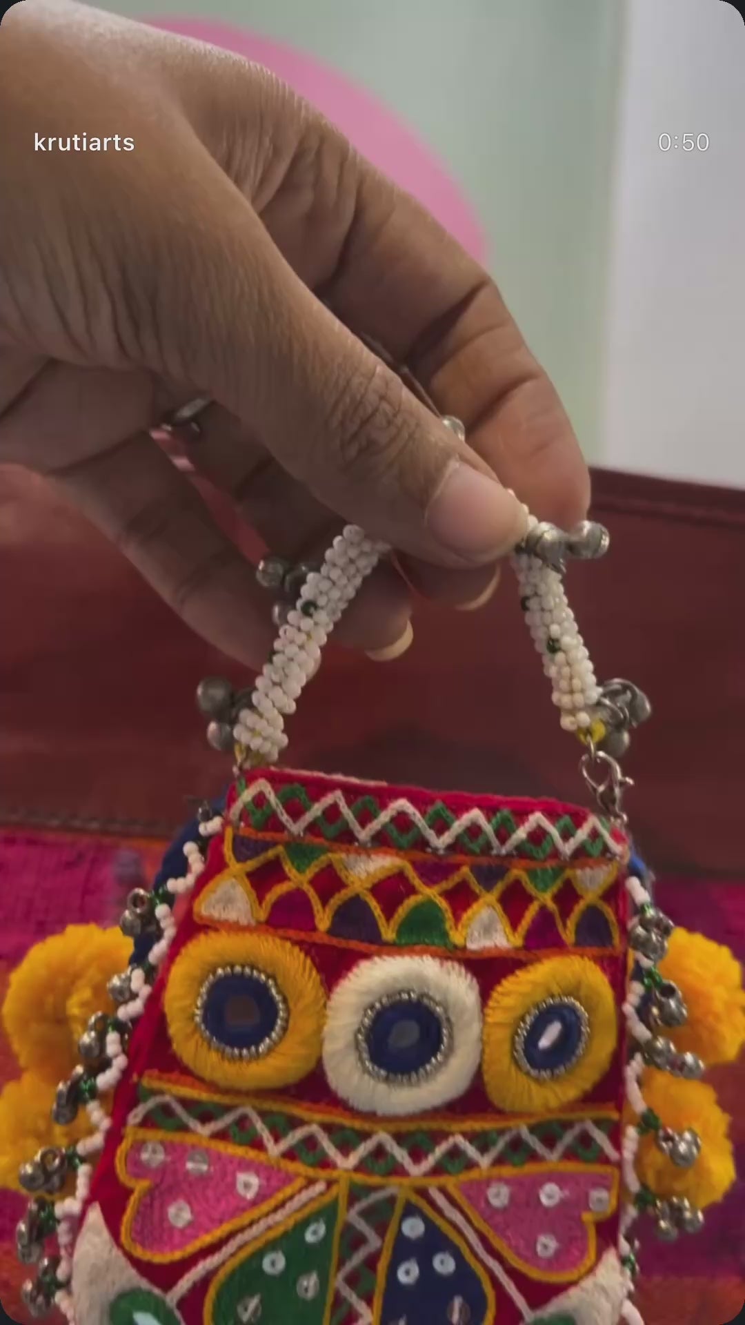 Handcrafted traditional embroidery Coin & Airpod purse